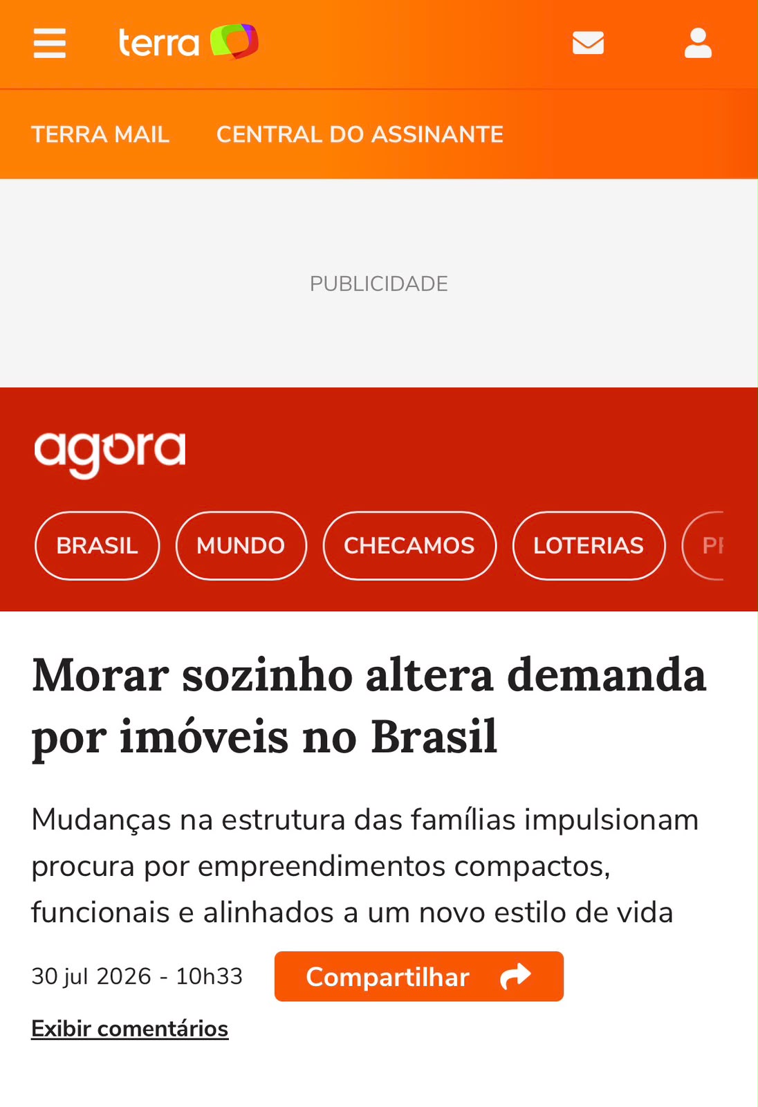 Reportagem: Morar sozinho altera demanda por imóveis no Brasil