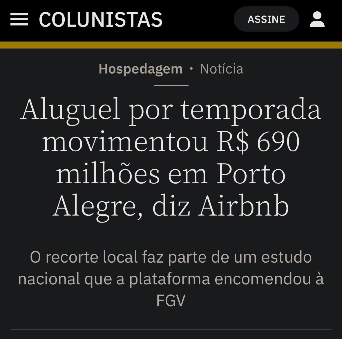 Reportagem: Aluguel por temporada movimentou R$ 690 milhões em Porto Alegre, diz Airbnb
